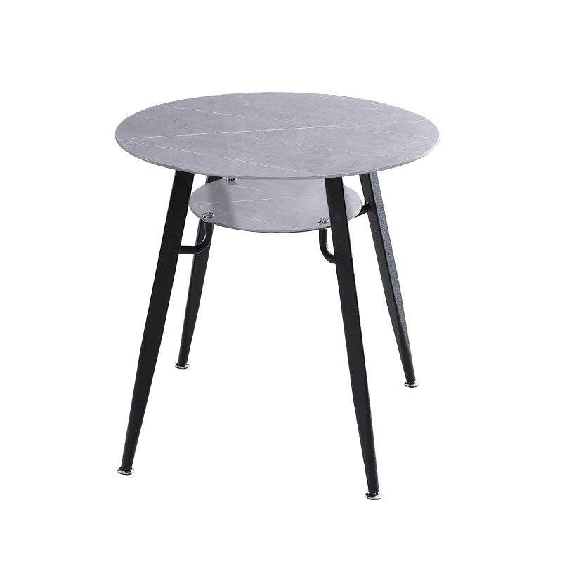 Moderner Stil runder Esszimmer Tisch gesinterte Steintisch mit Metallbasis