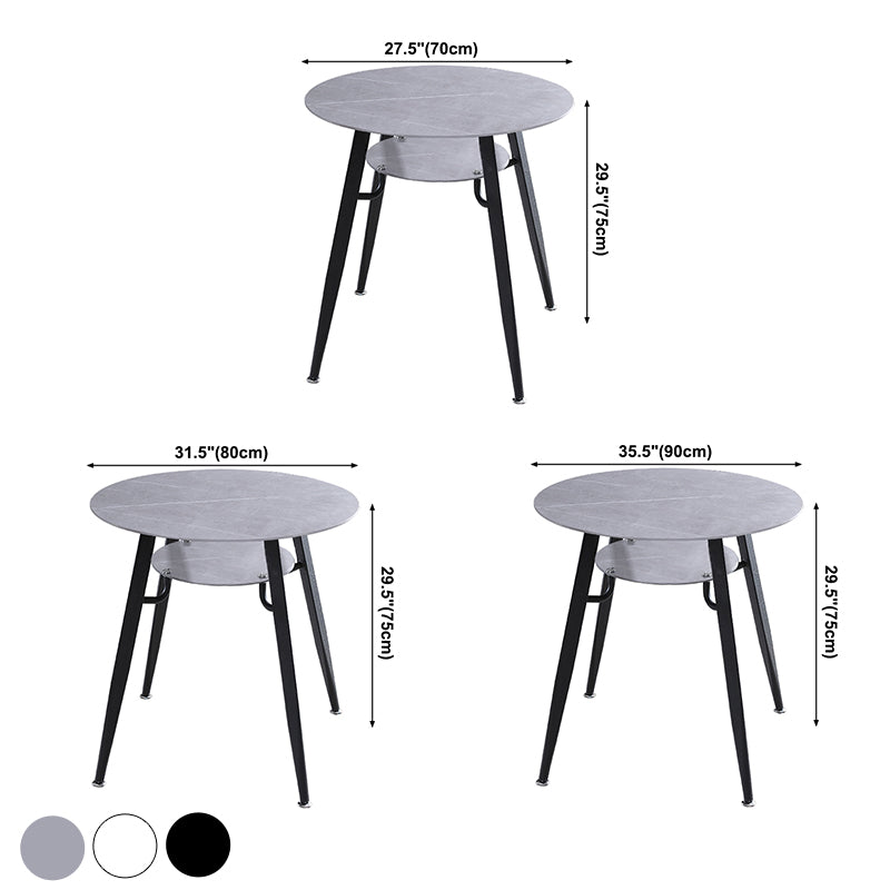 Moderner Stil runder Esszimmer Tisch gesinterte Steintisch mit Metallbasis
