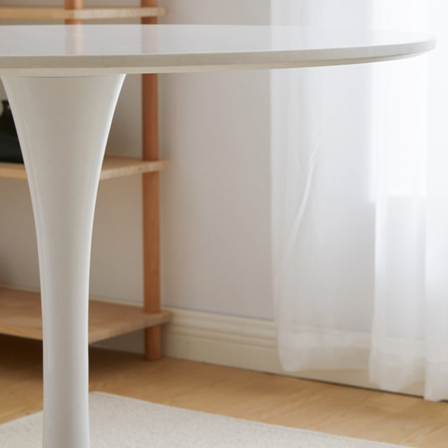 Eenvoudige stijl huis vaste houten eettafel ronde vormtafel met tulpbasis