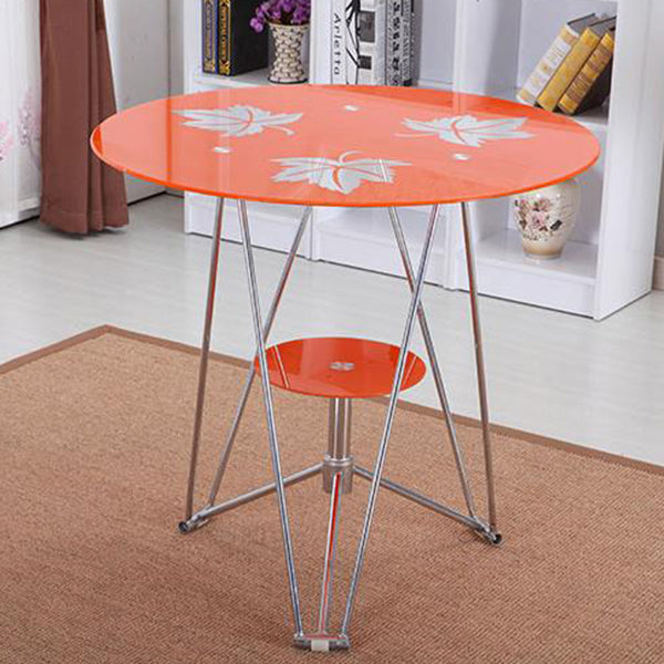 Modern Round Dining Room Table Tempered Glass Table with Pedestal Base for Dining Room