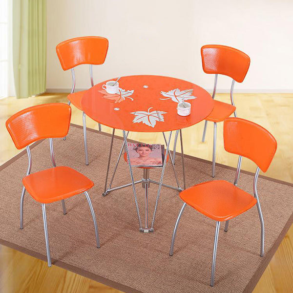 Modern Round Dining Room Table Tempered Glass Table with Pedestal Base for Dining Room
