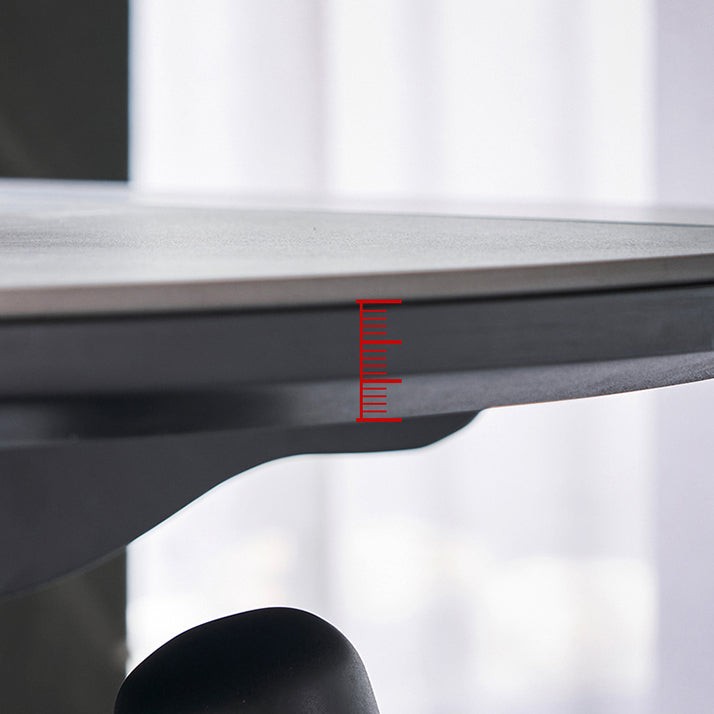Sintered Stein ausziehbarer runder Esstisch moderner verstellbarer Tisch mit Metall 4 Beinen