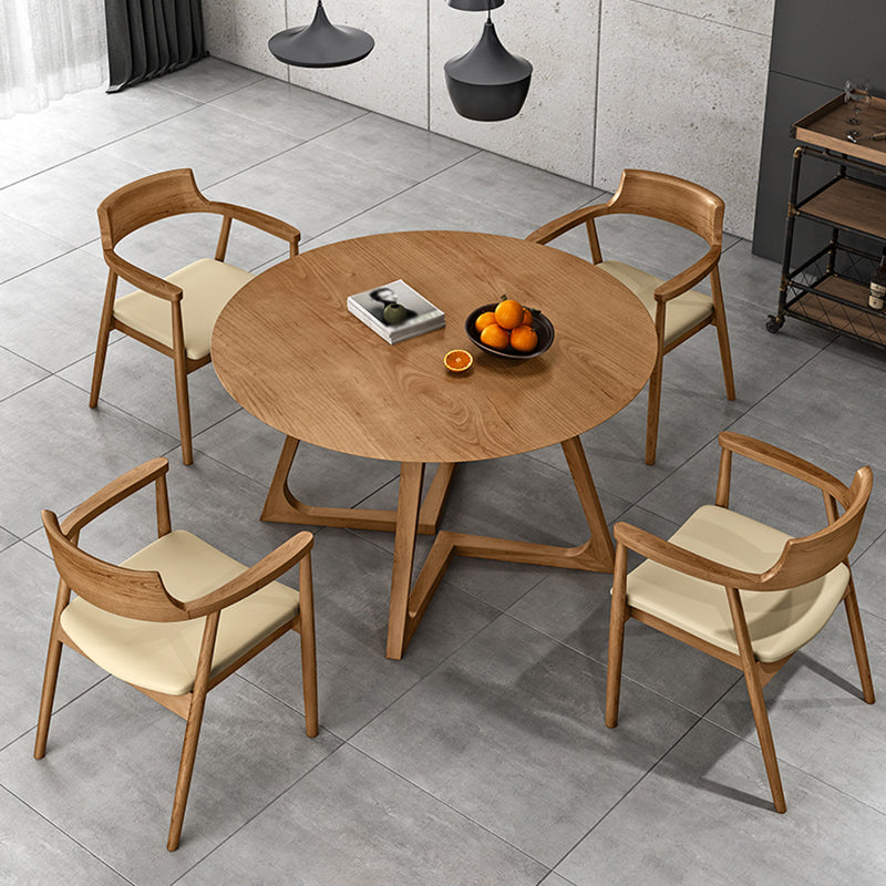 Round Pedestal Dining Site Table Contemporary Furniture with Pine Solid Wood