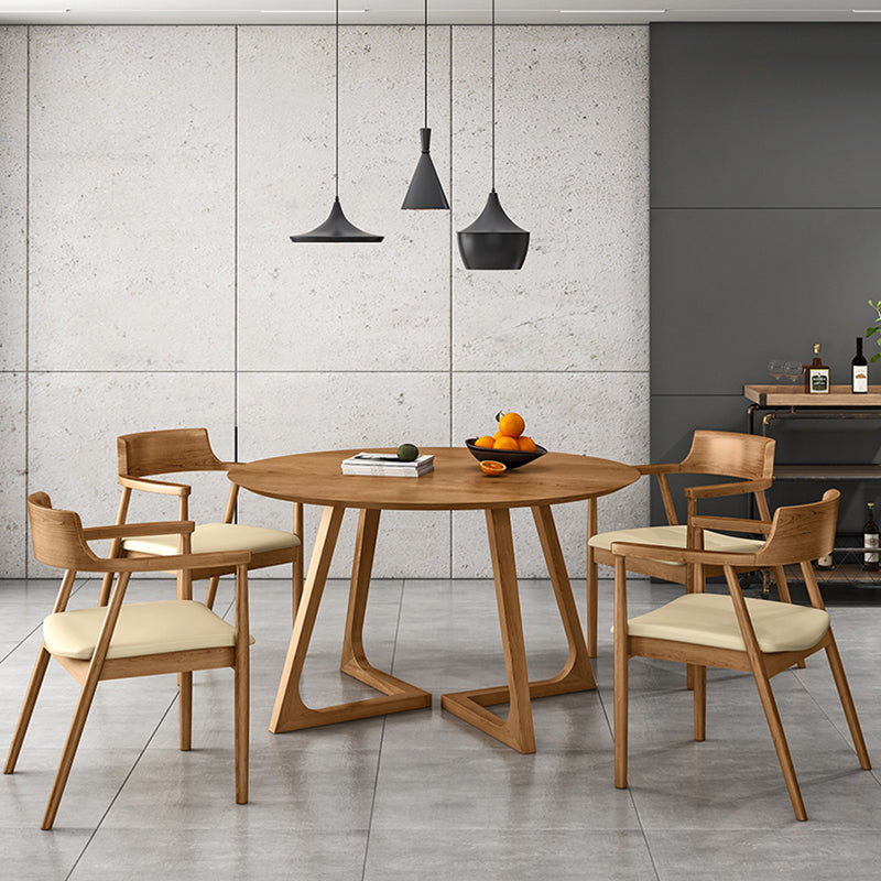 Round Pedestal Dining Site Table Contemporary Furniture with Pine Solid Wood