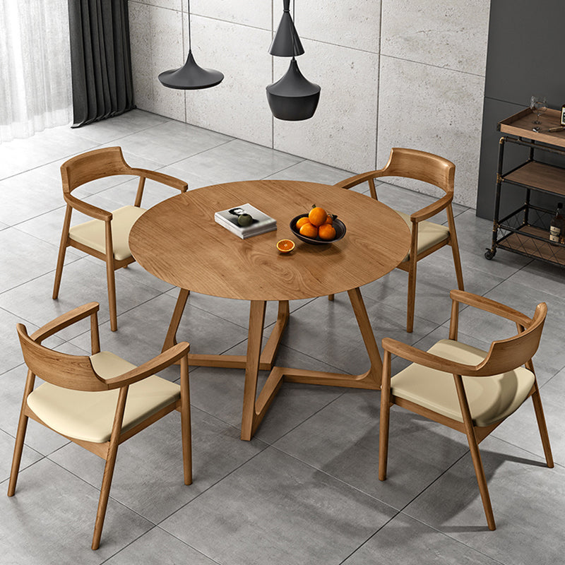Round Pedestal Dining Site Table Contemporary Furniture with Pine Solid Wood