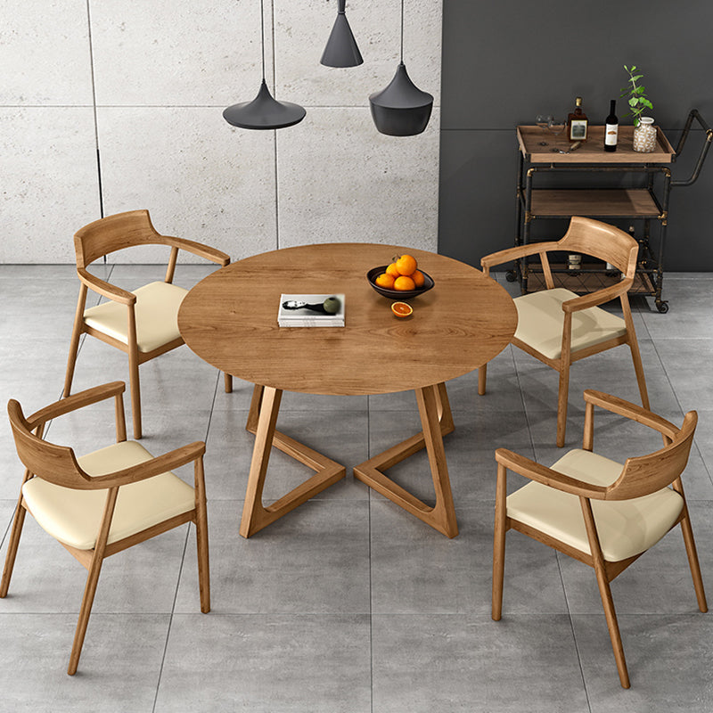 Round Pedestal Dining Site Table Contemporary Furniture with Pine Solid Wood