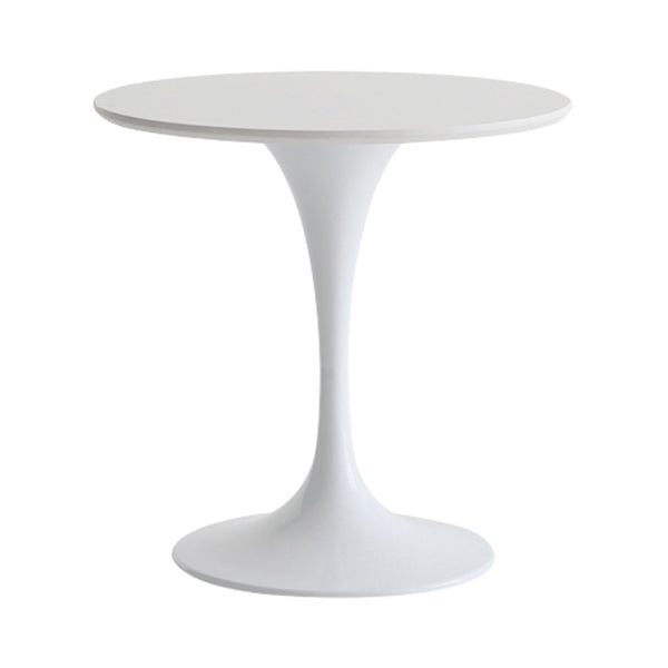 Eigentijdse eettafel van gesinterd steen met ronde vorm, keukeneettafel met tulponderstel