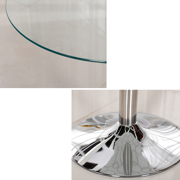 Moderner Glas Küche Küche Esstisch Runder Tisch mit Tulpbasis