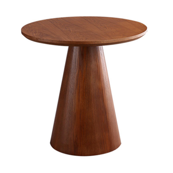 Solid Wood Brown Tone Dining Table Contemporary Pedestal Table for Dining Room
