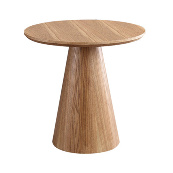 Solid Wood Brown Tone Dining Table Contemporary Pedestal Table for Dining Room