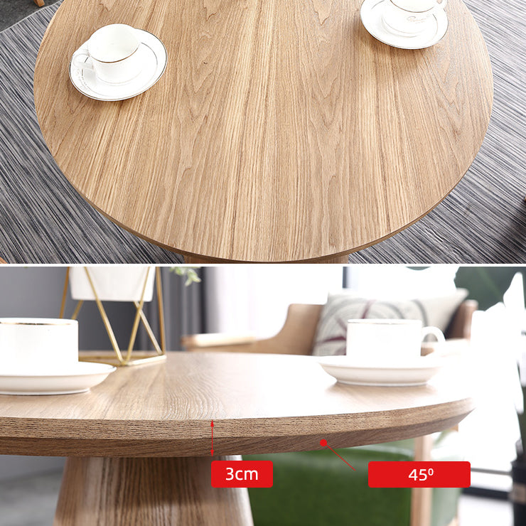 Solid Wood Brown Tone Dining Table Contemporary Pedestal Table for Dining Room