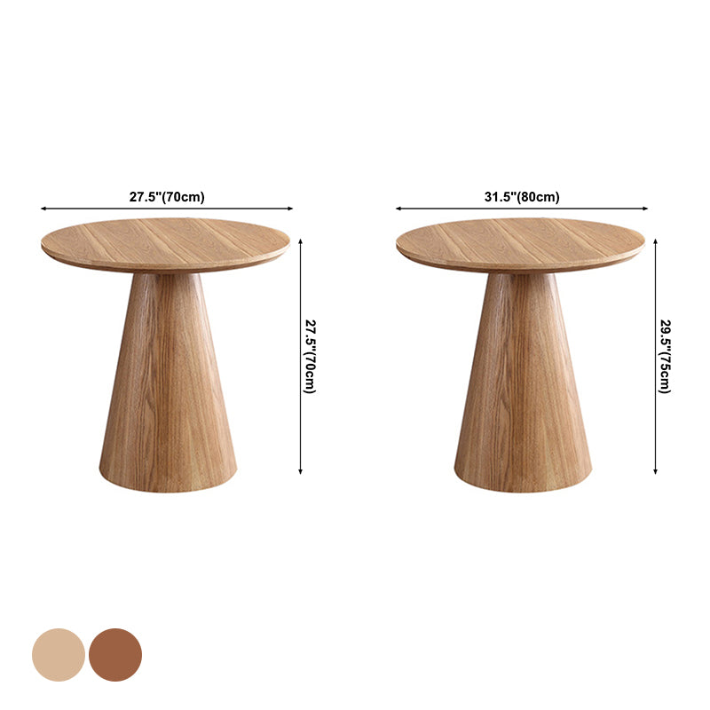 Solid Wood Brown Tone Dining Table Contemporary Pedestal Table for Dining Room