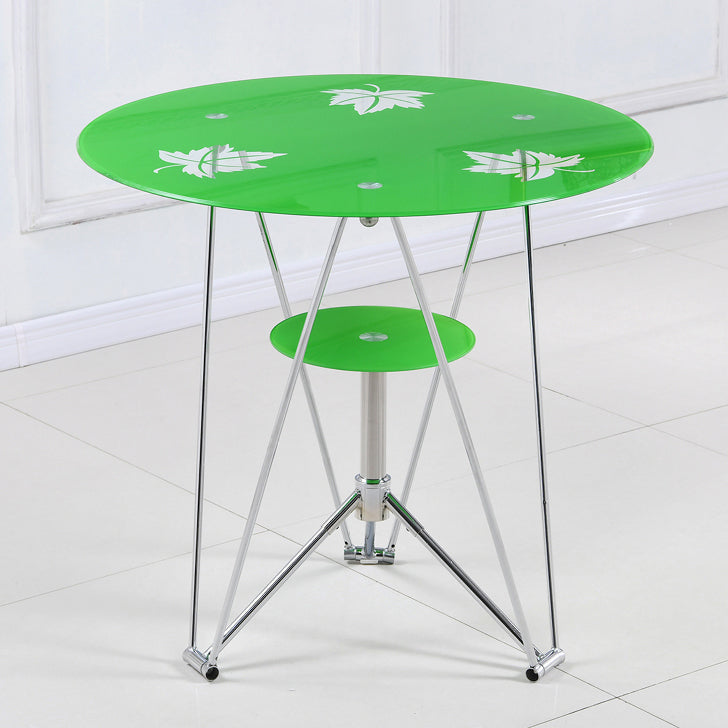 Table de salle à manger de cuisine de style moderne table ronde avec base en métal
