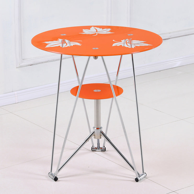 Table de salle à manger de cuisine de style moderne table ronde avec base en métal