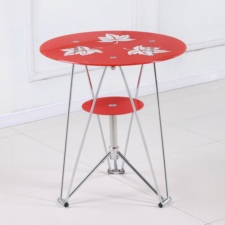Table de salle à manger de cuisine de style moderne table ronde avec base en métal