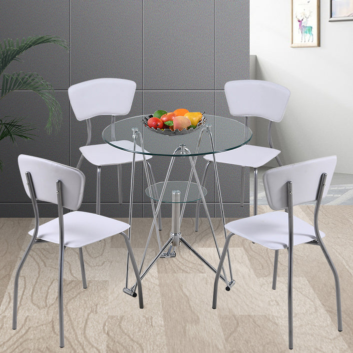 Table de salle à manger de cuisine de style moderne table ronde avec base en métal
