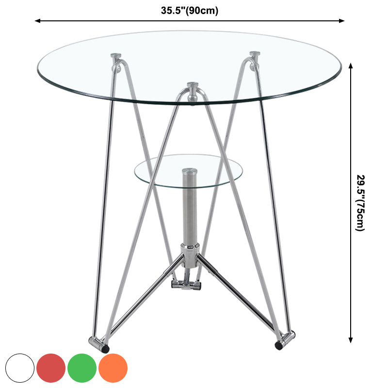 Table de salle à manger de cuisine de style moderne table ronde avec base en métal
