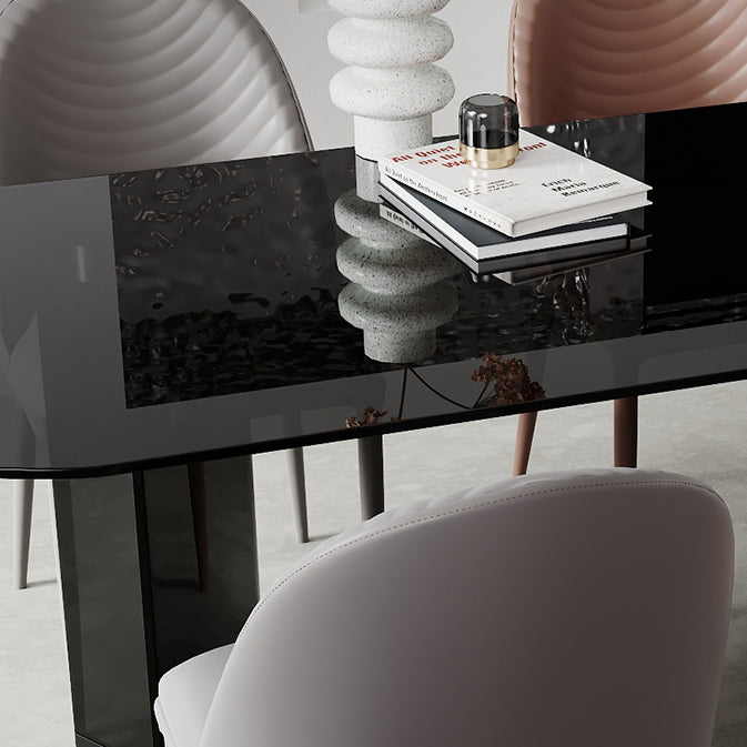 Glas zeitgenössische freie Form eines Esstischs klarer Glas für Esszimmer
