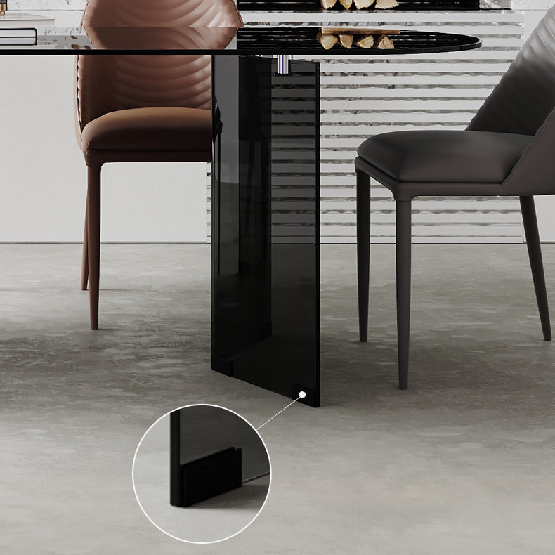 Glas zeitgenössische freie Form eines Esstischs klarer Glas für Esszimmer