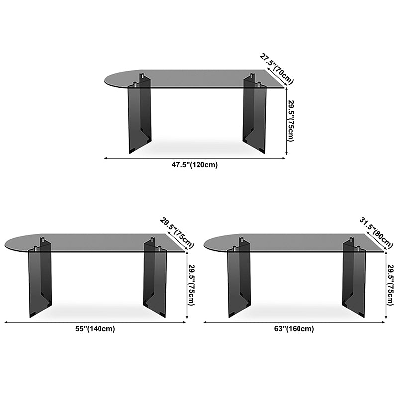 Glas zeitgenössische freie Form eines Esstischs klarer Glas für Esszimmer