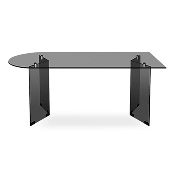 Glas zeitgenössische freie Form eines Esstischs klarer Glas für Esszimmer