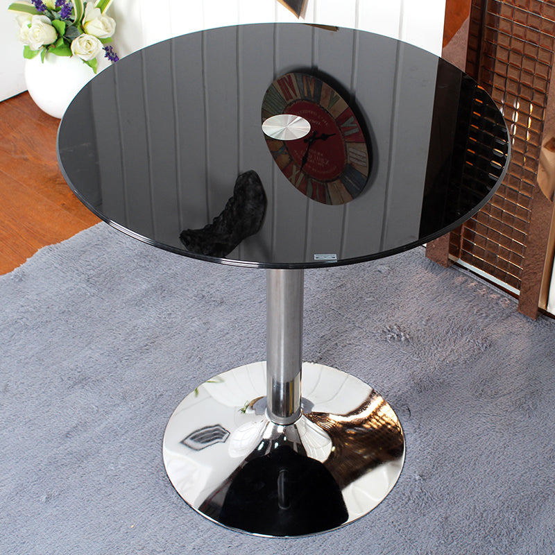 Round Tulip Base Contemporary Dining Table Three-Color Fixed Table of Glass