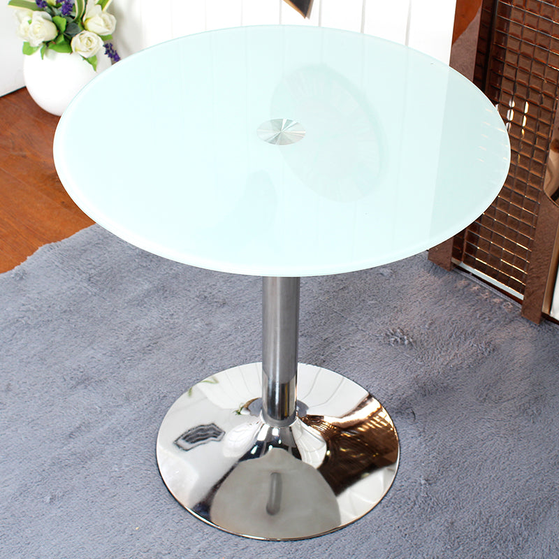 Round Tulip Base Contemporary Dining Table Three-Color Fixed Table of Glass