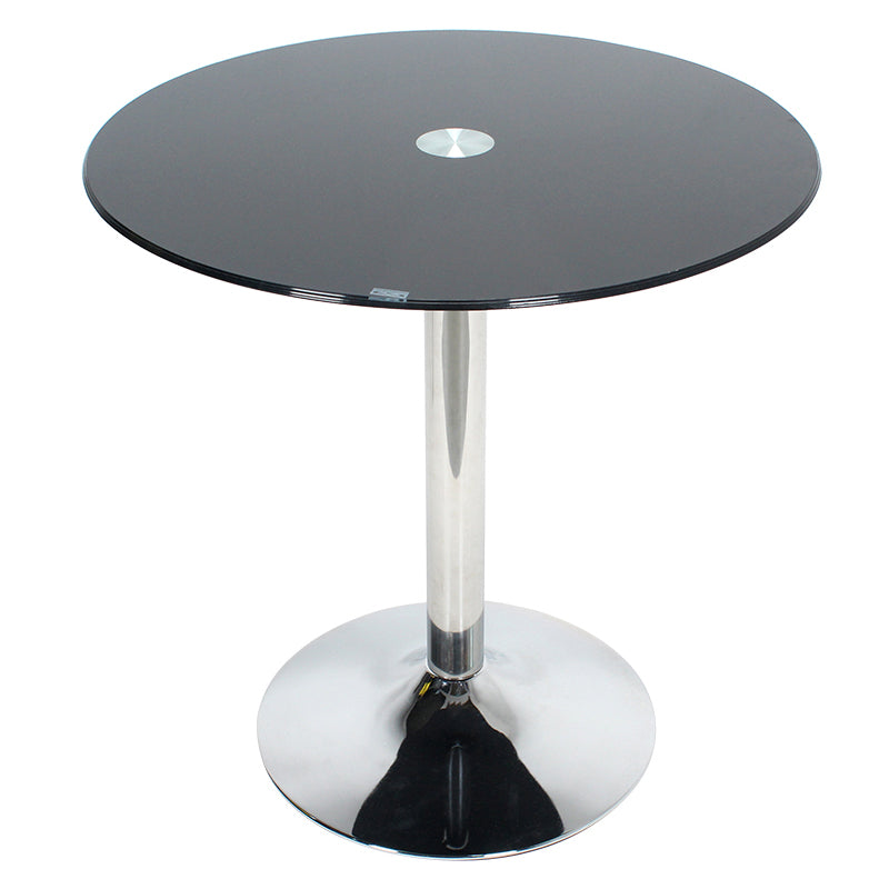 Round Tulip Base Contemporary Dining Table Three-Color Fixed Table of Glass