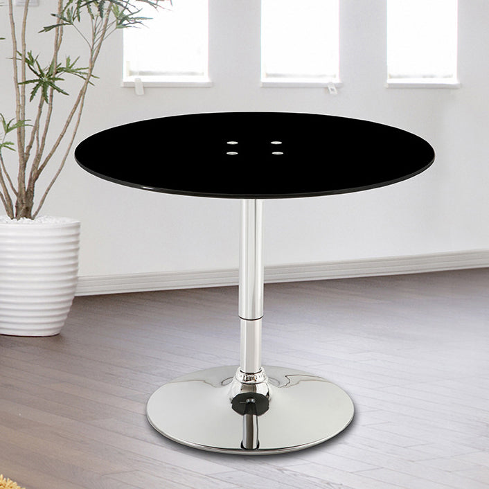 Modern Round Dining Room Table Tempered Glass Table with Pedestal Base for Home Kitchen Dinner