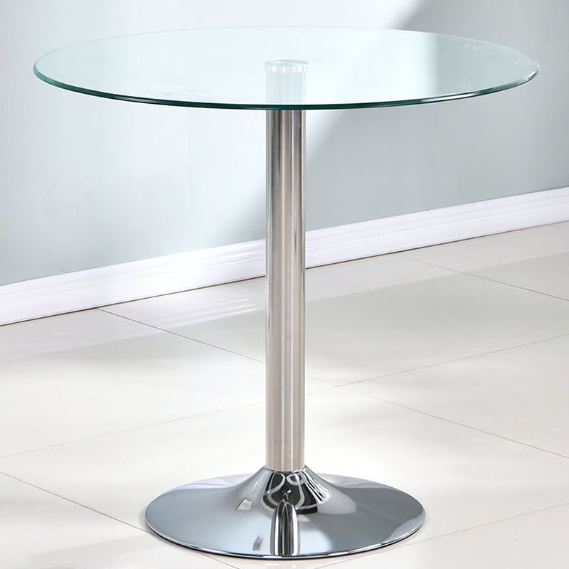 Modern Style Glass Kitchen Dining Table Round Table with Tulip Base for Home Use