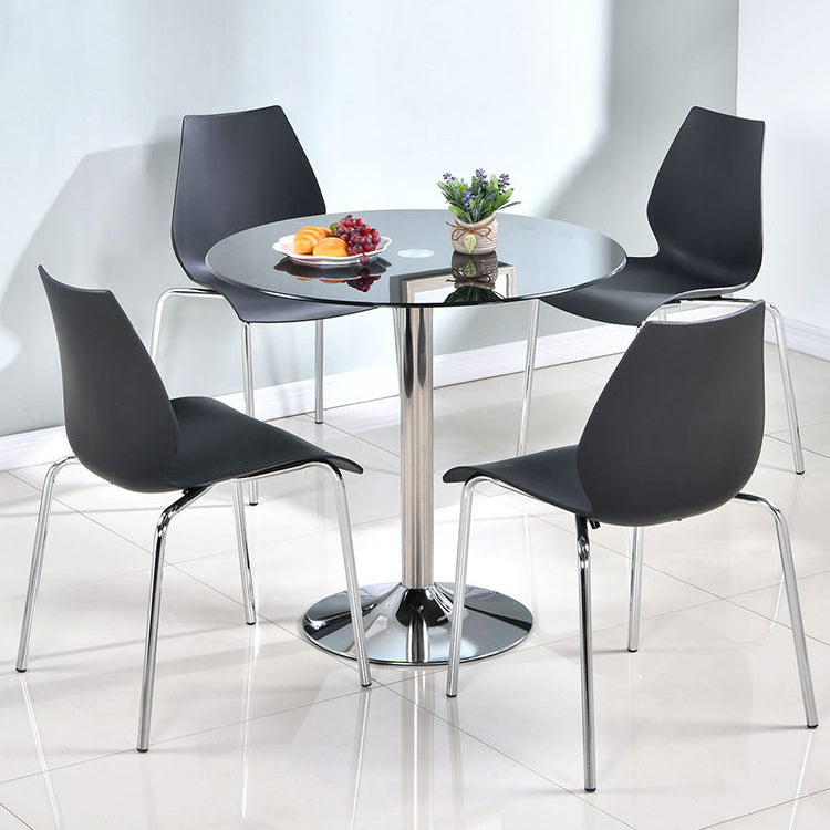 Modern Style Glass Kitchen Dining Table Round Table with Tulip Base for Home Use