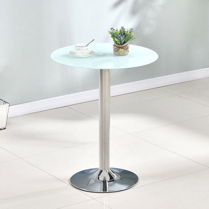 Modern Style Glass Kitchen Dining Table Round Table with Tulip Base for Home Use