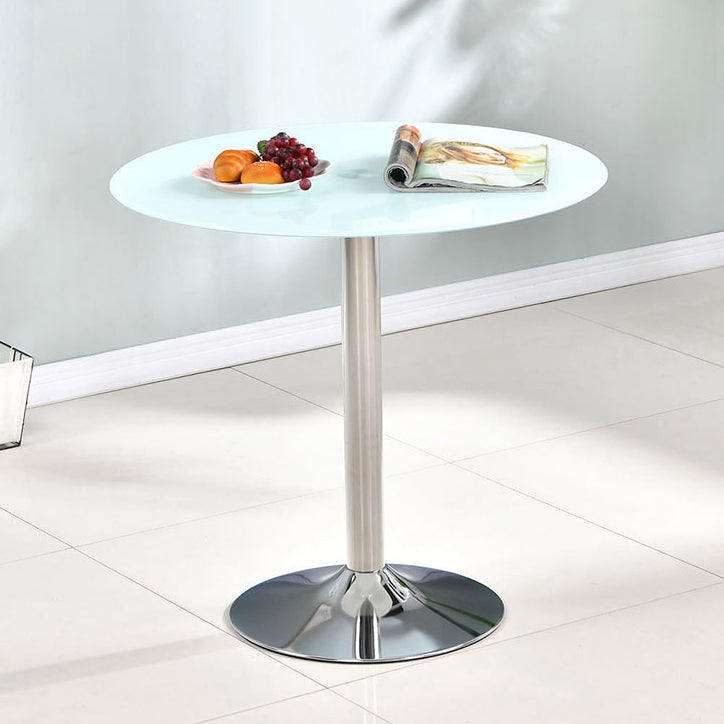 Modern Style Glass Kitchen Dining Table Round Table with Tulip Base for Home Use