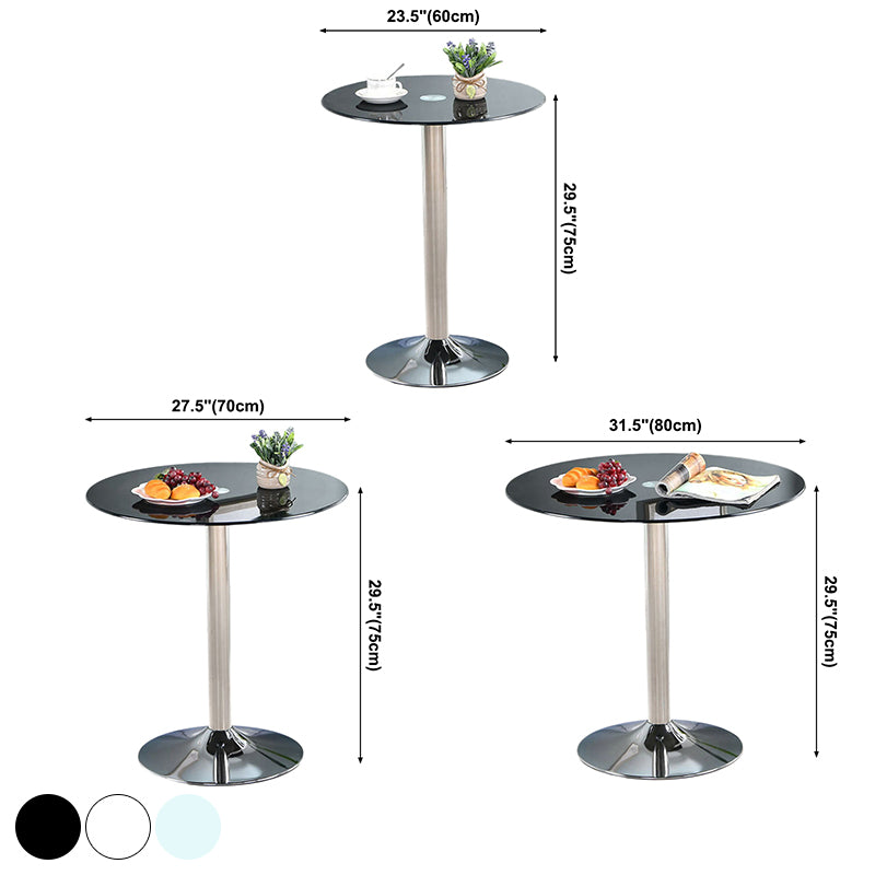 Modern Style Glass Kitchen Dining Table Round Table with Tulip Base for Home Use