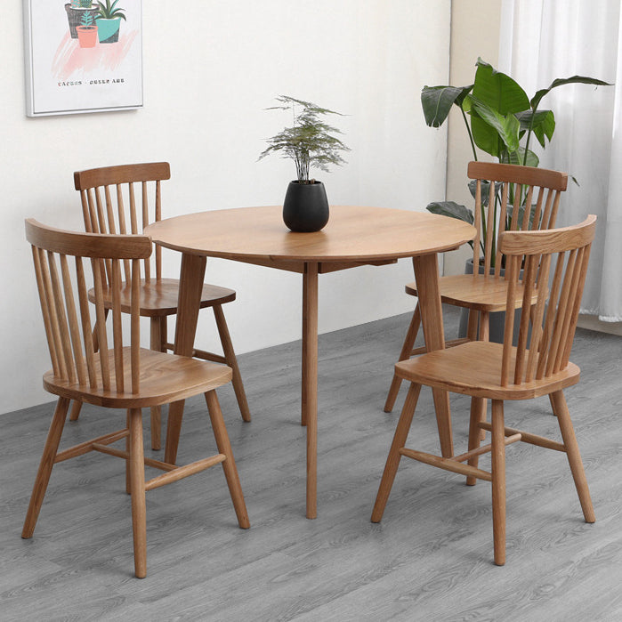 Solid Wood Tripod Base Dining Table Simplicity Style Round Dinette Table