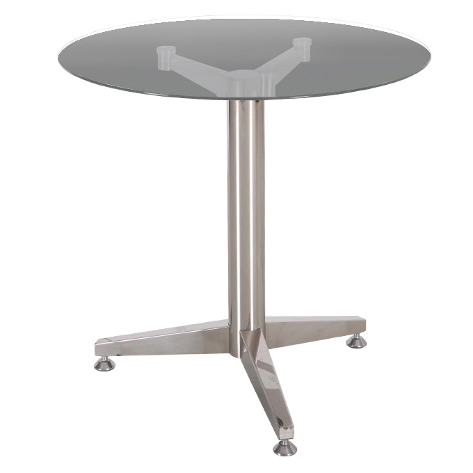 Modern Round Dining Room Table Tempered Glass Table with Pedestal Base