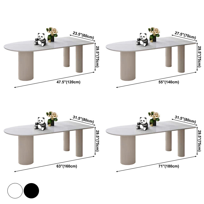 Metal Contemporary Free Form Table White Marble Top Table for Dining Room and Kitchen
