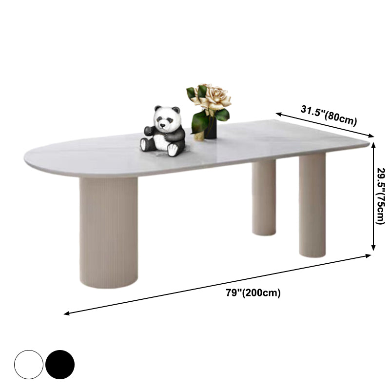 Metal Contemporary Free Form Table White Marble Top Table for Dining Room and Kitchen