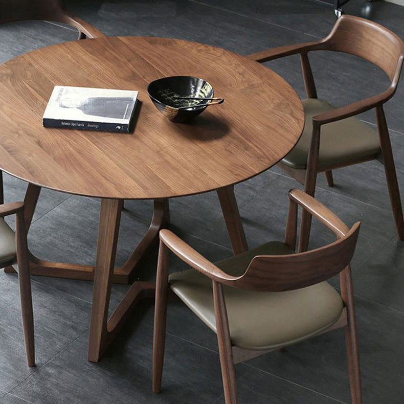 Tablette à double piédestal ronde Pine en bois massif meubles de salle à manger en bois massif