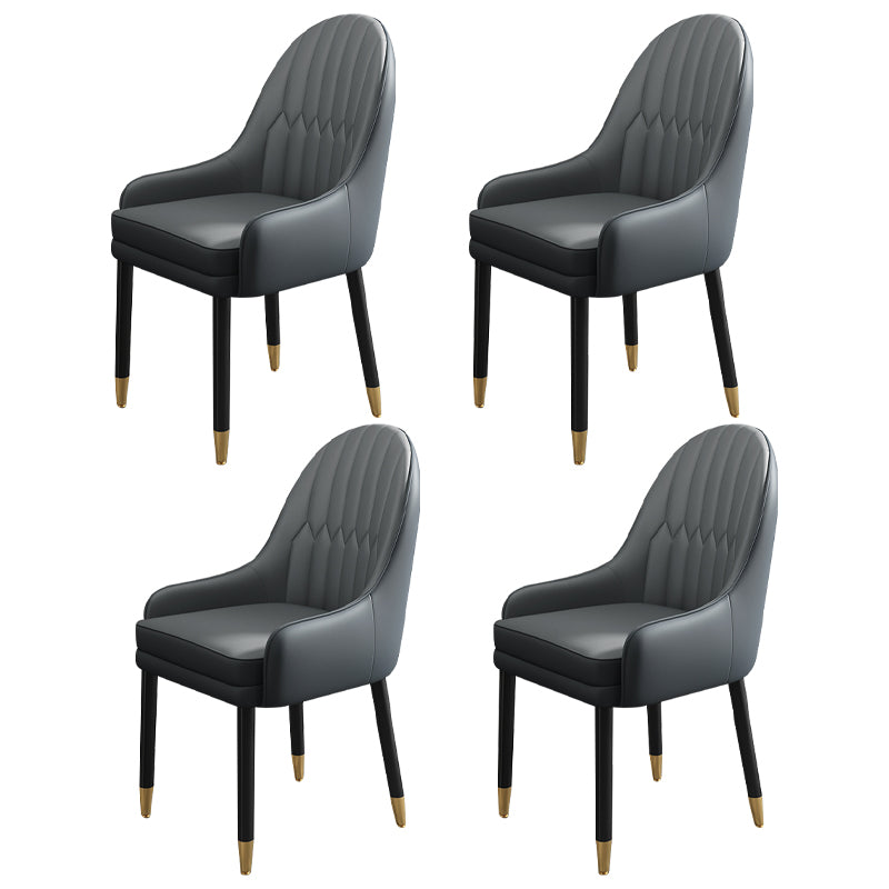 Chaises de salle à manger de style scandinave en métal, chaise Parsons avec bras