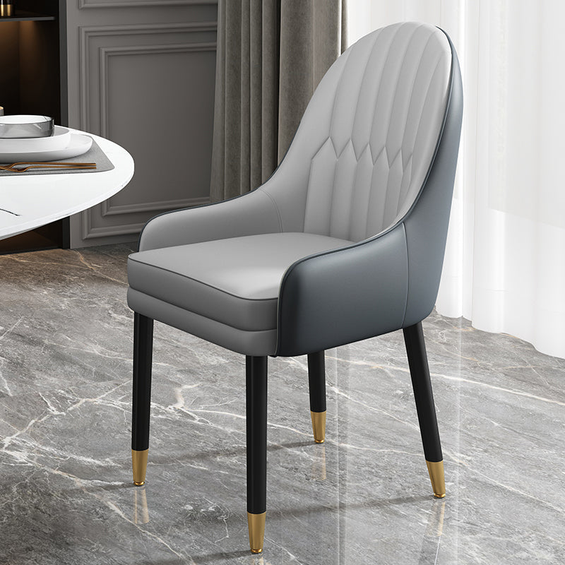 Chaises de salle à manger de style scandinave en métal, chaise Parsons avec bras