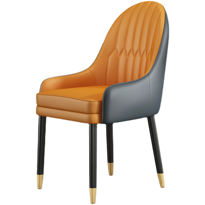 Chaises de salle à manger de style scandinave en métal, chaise Parsons avec bras