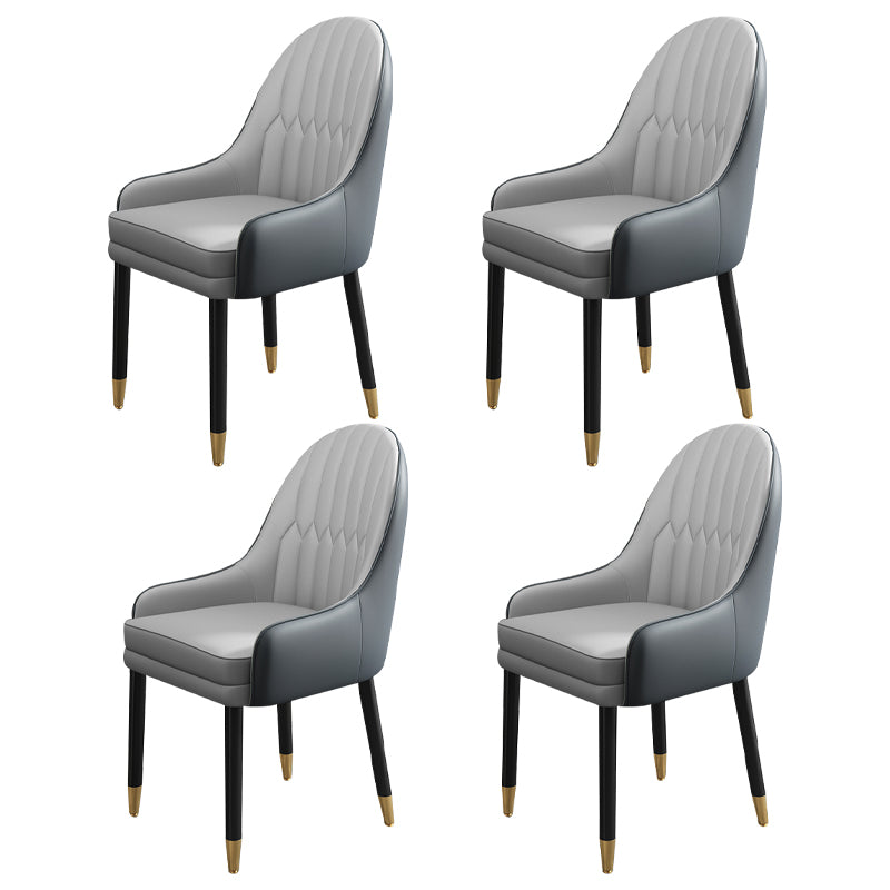 Chaises de salle à manger de style scandinave en métal, chaise Parsons avec bras