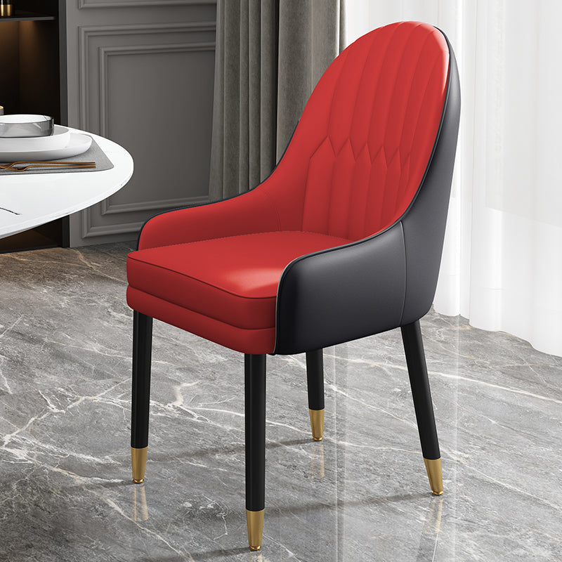 Chaises de salle à manger de style scandinave en métal, chaise Parsons avec bras