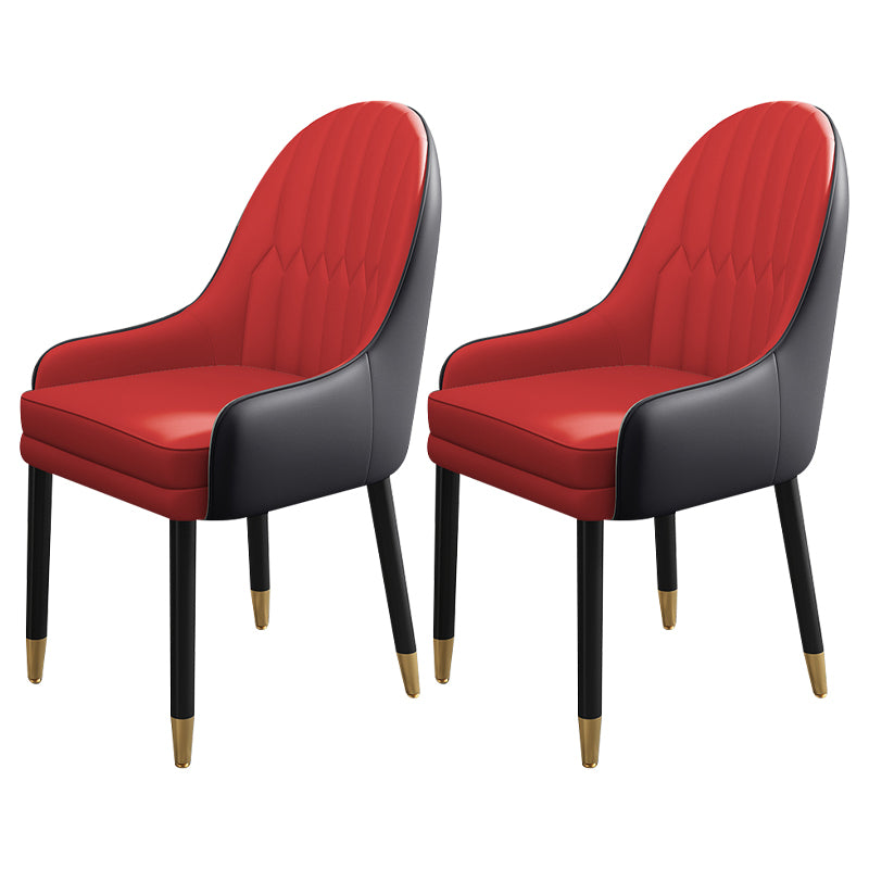 Chaises de salle à manger de style scandinave en métal, chaise Parsons avec bras