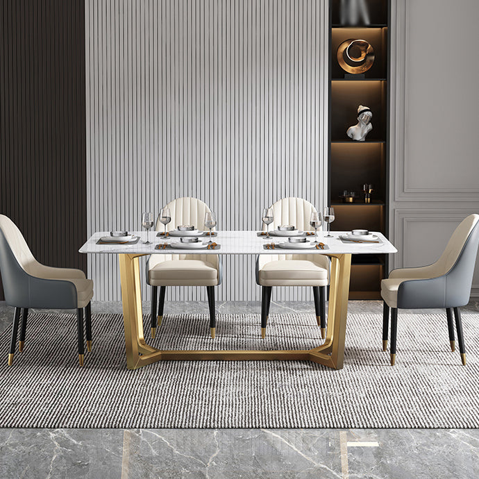 Chaises de salle à manger de style scandinave en métal, chaise Parsons avec bras