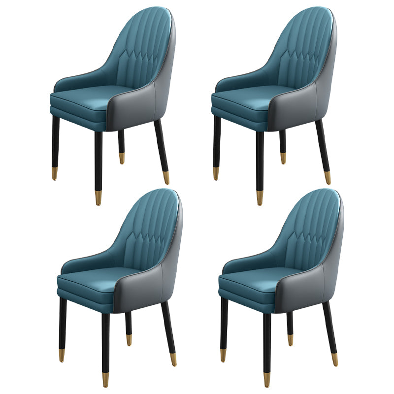 Chaises de salle à manger de style scandinave en métal, chaise Parsons avec bras