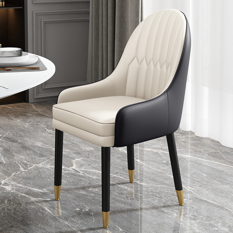 Chaises de salle à manger de style scandinave en métal, chaise Parsons avec bras