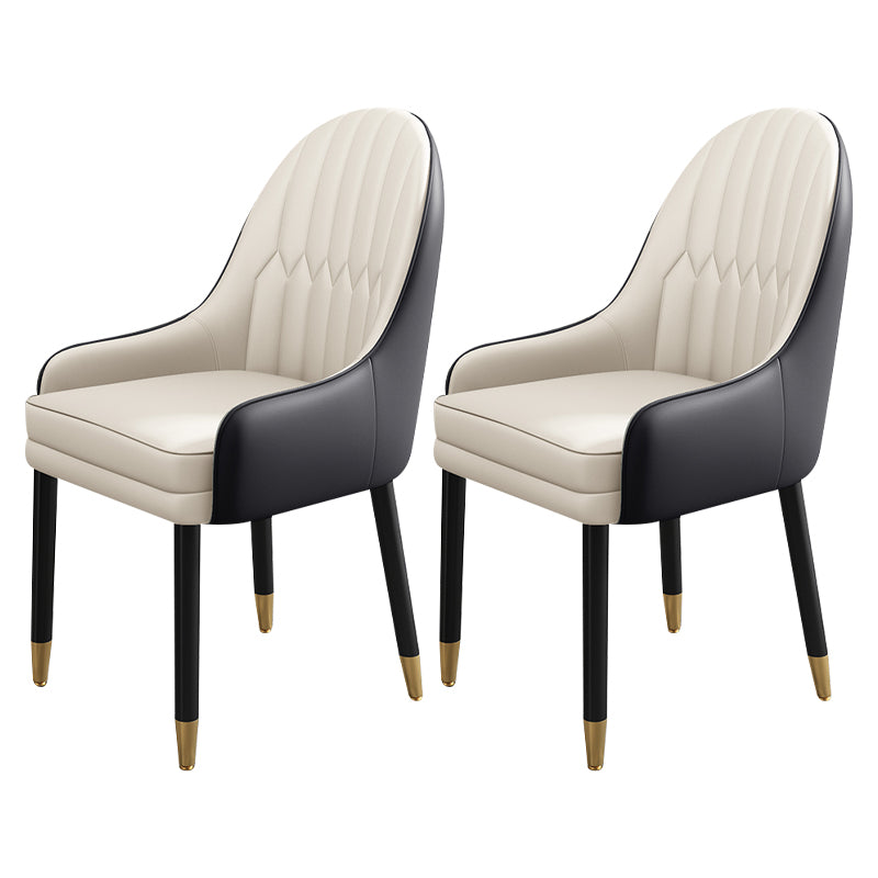 Chaises de salle à manger de style scandinave en métal, chaise Parsons avec bras
