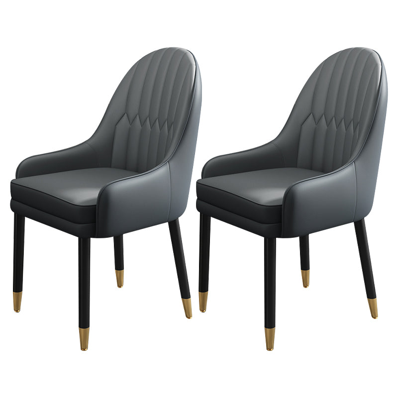 Chaises de salle à manger de style scandinave en métal, chaise Parsons avec bras